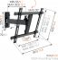 Vogel's WALL 2225 Full-Motion TV Wall Mount (black) - Suitable for 32 up to 55 inch TVs - Motion (up to 120°) - Tilt up to 20° - Dimensions