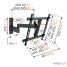 Vogel's WALL 3245 Full-Motion TV Wall Mount (black) - Suitable for 32 up to 55 inch TVs - Full motion (up to 180°) - Tilt up to 20° - Dimensions