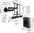 Vogel's MotionSoundMount (NEXT 8375 GB) Full-Motion Motorised TV Wall Mount with Integrated Sound 40 65 30 Motion (up to 120°) Dimensions