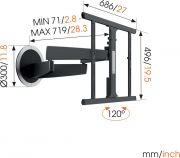 Vogel's MotionMount (NEXT 7355) Elektrisch schwenkbare TV-Wandhalterung - Geeignet für Fernseher von 40 bis 65 Zoll und einem Gewicht bis zu 30 kg - Beweglich (bis zu 120°) - Product