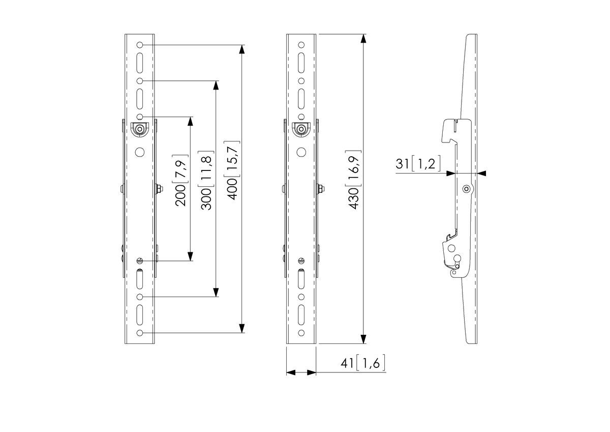 Vogel's PFS 3204 Display-Adapterstrips - Dimensions