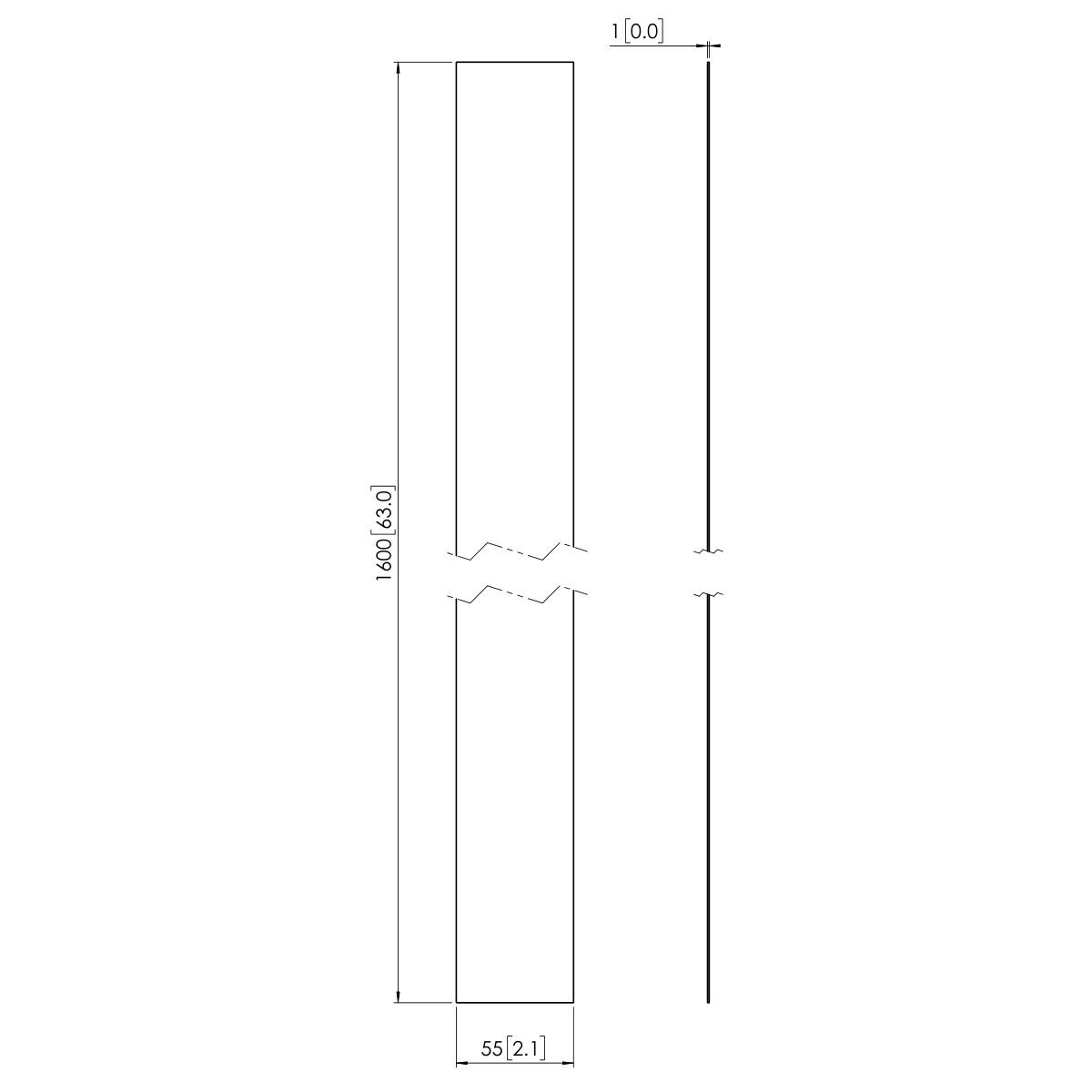 Vogel's PFA 9105 White pole cover for PUC 23xx - Dimensions