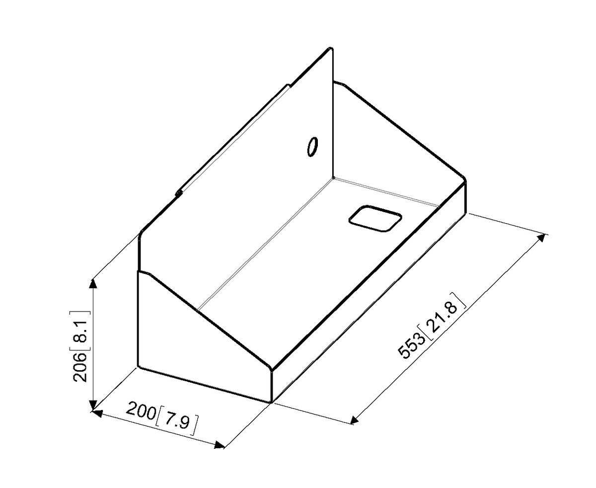 Vogel's PFA 9118 Porta-PC per PFTE 7112 - Dimensions