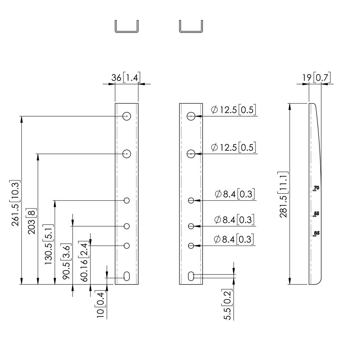 Vogel's PFA 9168 Cisco Webex adapter - Dimensions