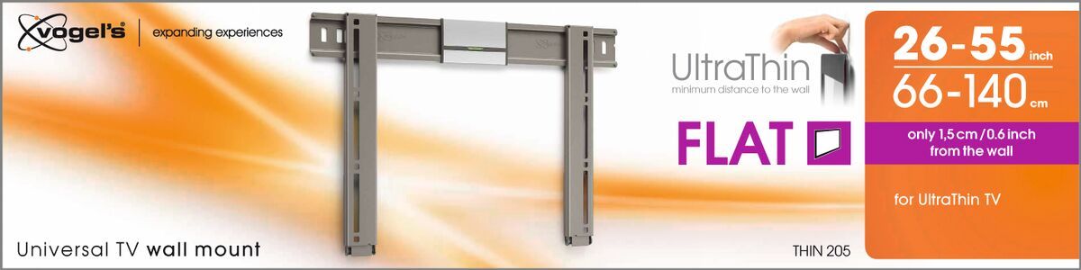 Vogel's THIN 205 UltraThin Fixed TV Wall Mount - Подходит для телевизоров от 26 до 55 дюймов до 25 кг - Packaging front