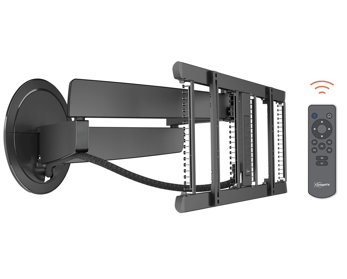 Vogel's TVM 7675 Support mural TV motorisé (noir) - Convient aux téléviseurs de 40 à 77 pouces jusqu'à 35 kg - Déploiement et rotation (jusqu'à 120°) - Product