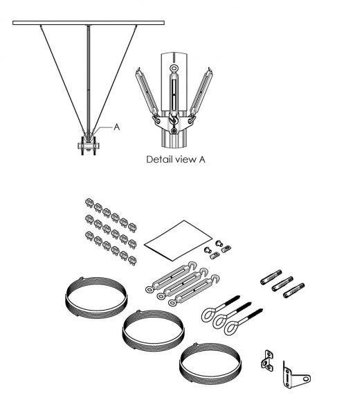 Vogel's PUA 9510 Stabilisation Kit for PUC 24 - Dimensions