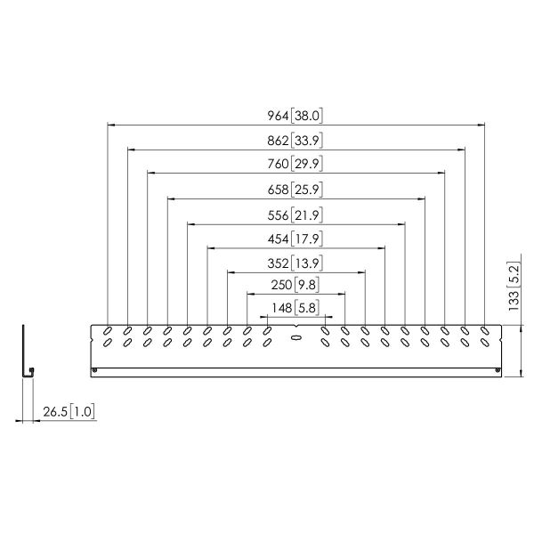 Vogel's PFW 5810 Display interface wall plate - Dimensions