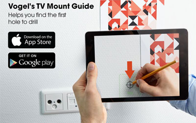 Find first hole to drill with mounting app for TV wall mount | Vogel's 